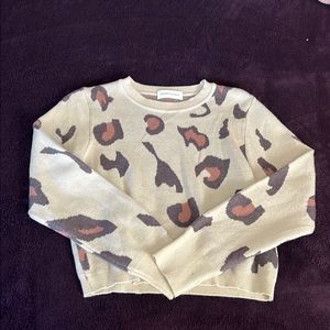 Cropped leopard sweater